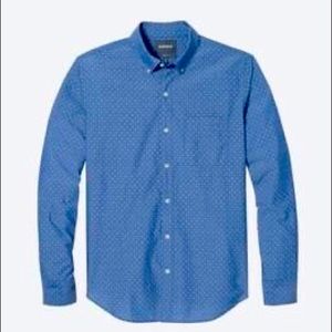 Bonobos - XL Slim Blue Salt Dot Dress Shirt - lightweight
